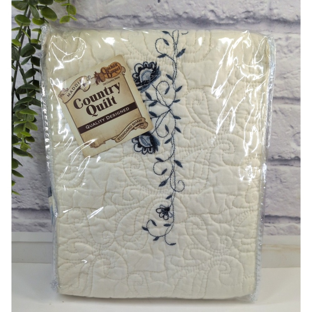RARE MADDIE SHAM NEW💙Cracker Barrel Standard 20x26 Country Quilt Cottage Pillow